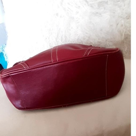 Coach Tote Red Leather Shoulder Bag - Picture 8 of 10